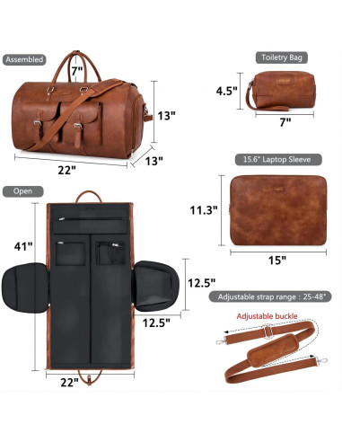 Bolsa de Ropa de Viaje ITIEZY 2 en 1 Duffle y Colgante