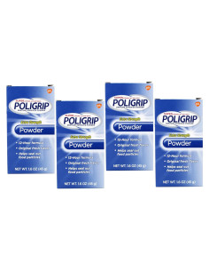 Polvo Adhesivo para Dentaduras Super Poligrip 45 g - Paquete de 4