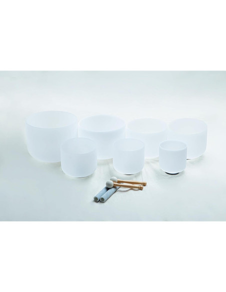 Set de 7 Cuencos de Canto de Cristal Leize 432hz 15-30 cm Set de 7 Cuencos de Canto de Cristal Leize 432hz 15-30 cm