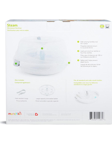 Esterilizador de Botellas Munchkin Steam para Microondas