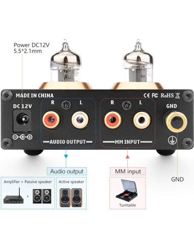 Preamplificador de Válvulas AIYIMA T3 para Tocadiscos MM