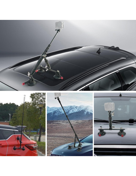 Soporte para coche 2 en 1 FIFIELD con triple ventosa 360 Soporte para coche 2 en 1 FIFIELD con triple ventosa 360