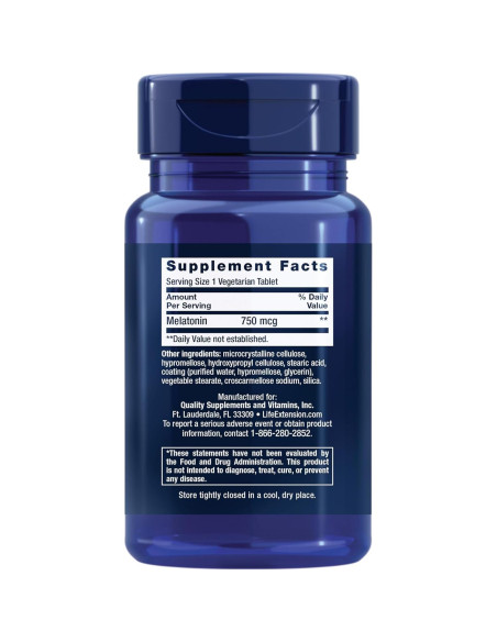 Melatonina Liberación Prolongada Life Extension 750 mcg 60 Tabletas Melatonina Liberación Prolongada Life Extension 750 mcg 60 Tabletas