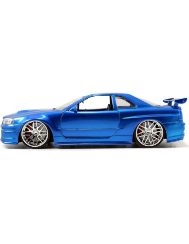 Auto de Die-cast Jada Toys Nissan Skyline GT-R R34 Azul