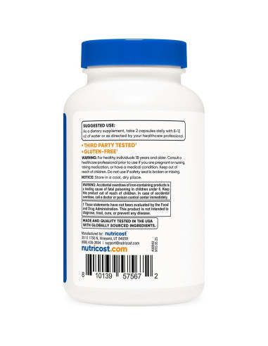 Multivitamina Metilada Nutricost 120 Cápsulas - 23 Vitaminas y Minerales