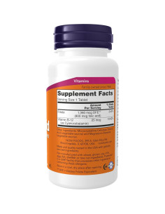 Ácido Fólico 800 mcg + B-12 25 mcg NOW Foods 250 Tabletas 2