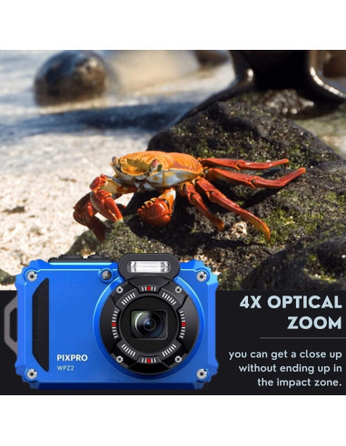 Cámara Digital Kodak PIXPRO WPZ2 16MP Resistente al Agua Azul