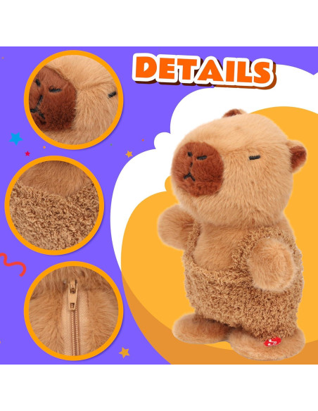 Juguete de Peluche Interactivo Easfan Capibara 25 cm Repite y Canta Juguete de Peluche Interactivo Easfan Capibara 25 cm Repite y Canta