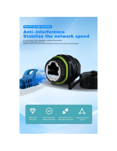 Acoplador RJ45 Impermeable Duttek IP68 Cat6 Femenino a Femenino