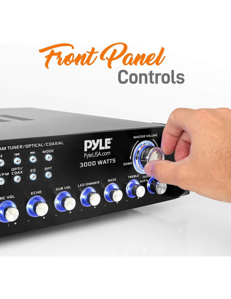 Amplificador Híbrido Pyle PWMA4004BT 3000W Bluetooth Karaoke Amplificador Híbrido Pyle PWMA4004BT 3000W Bluetooth Karaoke
