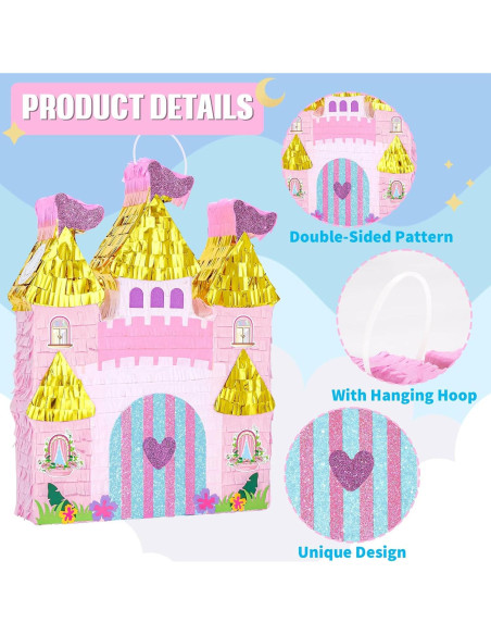 Piñata Castillo de Princesa WERNNSAI 41.9x31.6cm Rosa Piñata Castillo de Princesa WERNNSAI 41.9x31.6cm Rosa