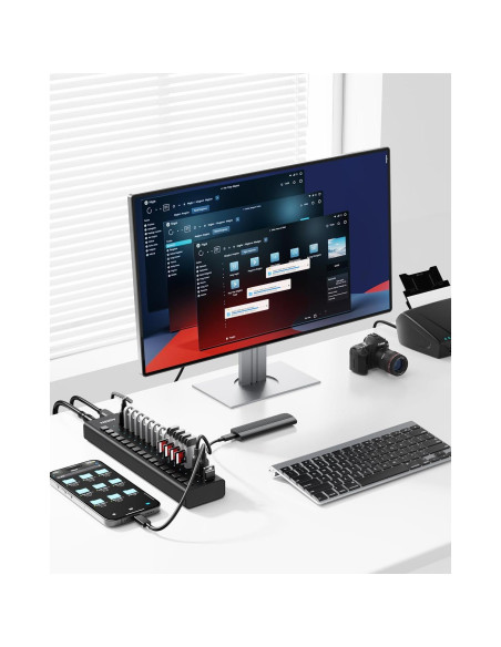 Hub USB 3.2 de 16 Puertos AGEEN 10Gbps con Adaptador 96W Hub USB 3.2 de 16 Puertos AGEEN 10Gbps con Adaptador 96W