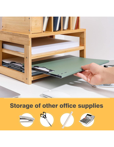 Organizador de Escritorio Homde de Bambú 3 Niveles Ajustable Organizador de Escritorio Homde de Bambú 3 Niveles Ajustable