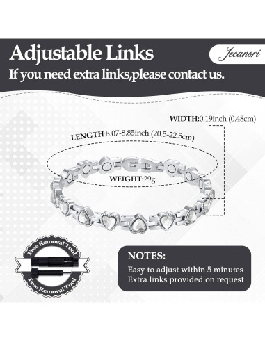 Pulsera Magnética Ajustable Jecanori para Mujeres + Anillo de Cobre