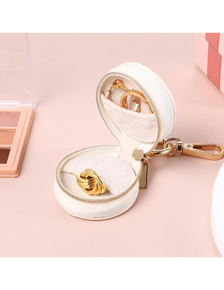 Caja de Joyería de Viaje Mini KFHENSOMR Blanca 11.5x5cm Caja de Joyería de Viaje Mini KFHENSOMR Blanca 11.5x5cm