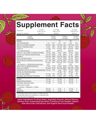 Multivitamina Líquida Matutina MaryRuth 946ml Frambuesa Vegana