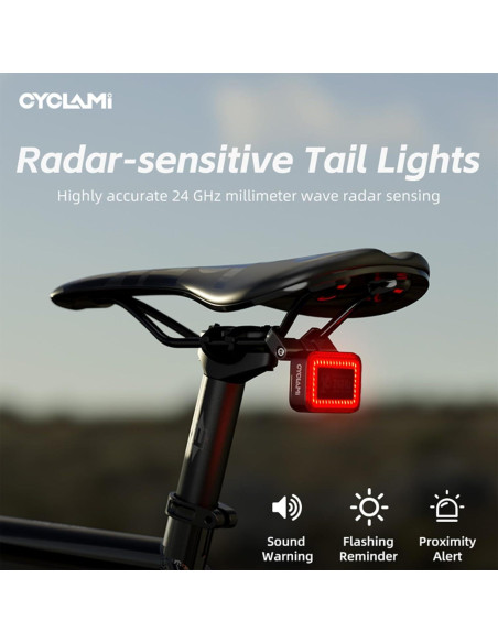 Luz Trasera de Bicicleta CYCLAMI RT02-US con Radar 24GHz Luz Trasera de Bicicleta CYCLAMI RT02-US con Radar 24GHz