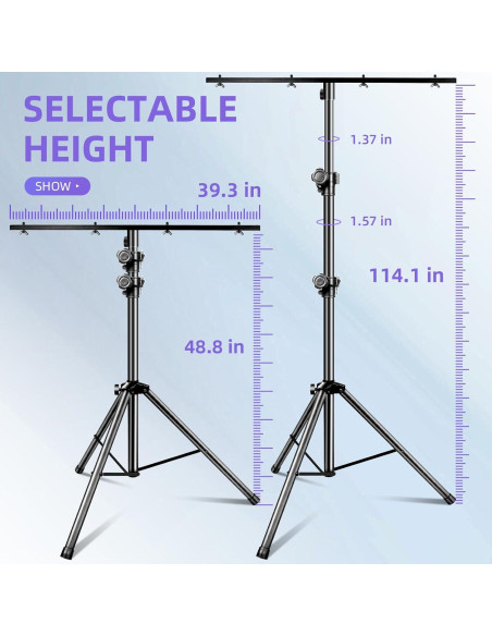 Soporte de Luz DJ Gaoding Ajustable 124-290 cm Portátil Soporte de Luz DJ Gaoding Ajustable 124-290 cm Portátil
