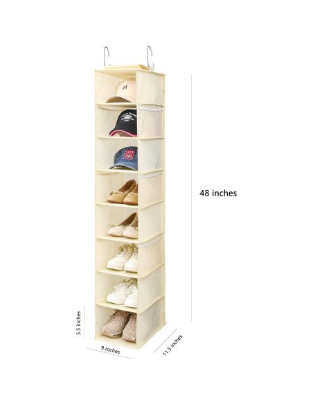 Organizador Colgante de Zapatos y Gorras Berdeng SNGD Pro 8 Estantes Beige Organizador Colgante de Zapatos y Gorras Berdeng SNGD Pro 8 Estantes Beige
