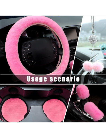 Juego de 6 fundas de volante esponjosas Yourkar Rosa Juego de 6 fundas de volante esponjosas Yourkar Rosa