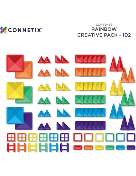 Pack Creativo de Azulejos Magnéticos CONNETIX 102 Piezas Pack Creativo de Azulejos Magnéticos CONNETIX 102 Piezas