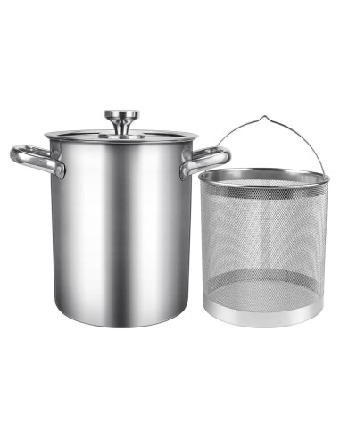 Olla de Freír Profunda LNQ LUNIQI 2 en 1 Acero Inoxidable
