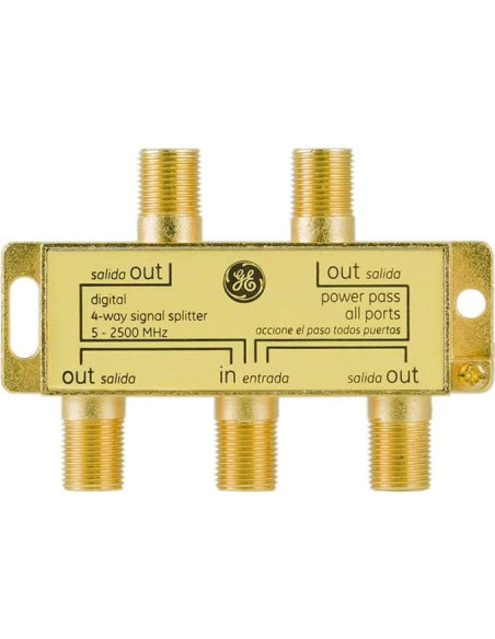 Divisor Coaxial Digital 4 Vías GE 2.5 GHz para TV y Satélite Divisor Coaxial Digital 4 Vías GE 2.5 GHz para TV y Satélite