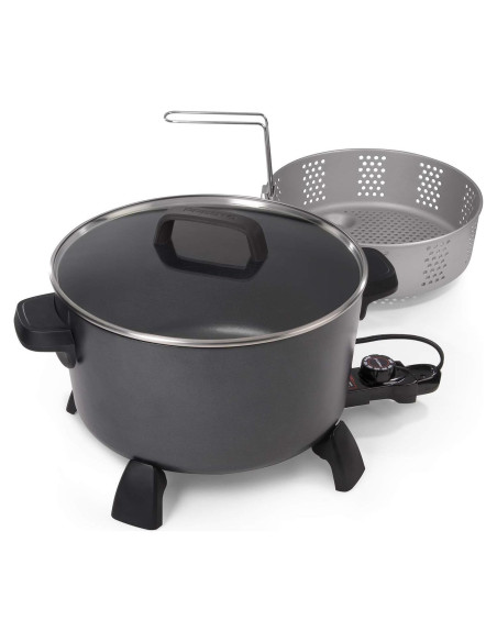 Olla de Cocina Presto XL 10 Qt, Vaporera y Freidora Negra Olla de Cocina Presto XL 10 Qt, Vaporera y Freidora Negra