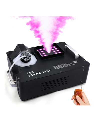 TCFUNDY Máquina de Niebla 1500W DMX RGB 24 LED Control Remoto