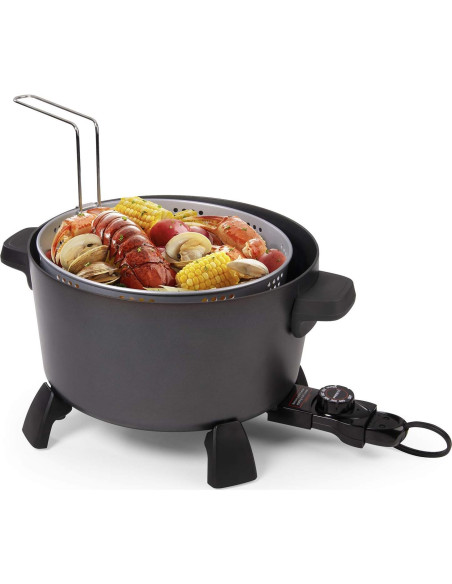 Olla de Cocina Presto XL 10 Qt, Vaporera y Freidora Negra Olla de Cocina Presto XL 10 Qt, Vaporera y Freidora Negra