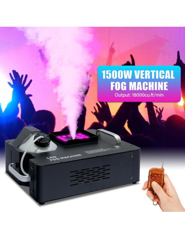 TCFUNDY Máquina de Niebla 1500W DMX RGB 24 LED Control Remoto