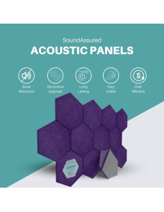 Paneles Acústicos Hexagonales SoundAssured - 12 Piezas Ecológicos 2