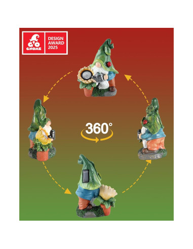 Regadera de Jardín Solar GoGnome 30 cm con Luces LED