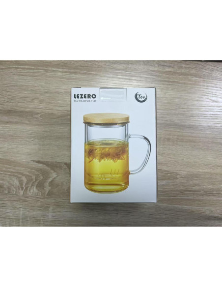 Taza Infusora de Té Lezero de Vidrio Borosilicato 450ml Taza Infusora de Té Lezero de Vidrio Borosilicato 450ml