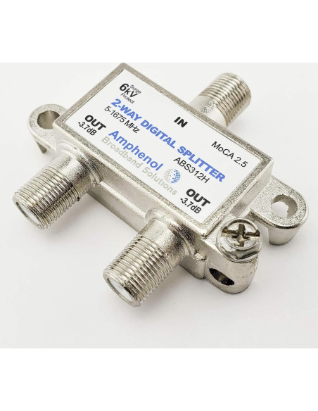 Divisor Coaxial Digital 2 Vías Amphenol MoCA 2.5 ABS312H Divisor Coaxial Digital 2 Vías Amphenol MoCA 2.5 ABS312H