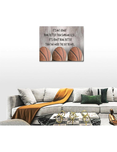 Arte de Pared Baloncesto Gyeong 30.5x40.6 cm Lienzo Motivacional