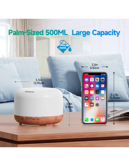 Difusor de Aceite Esencial YIKUBEE 500ml con Control Remoto