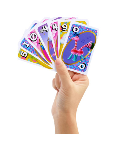 Juego de Cartas UNO Trolls 3 - Mattel - Para 2 a 10 Jugadores