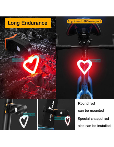 Luz Trasera LED Recargable YUERWOVER para Bicicleta IPX5