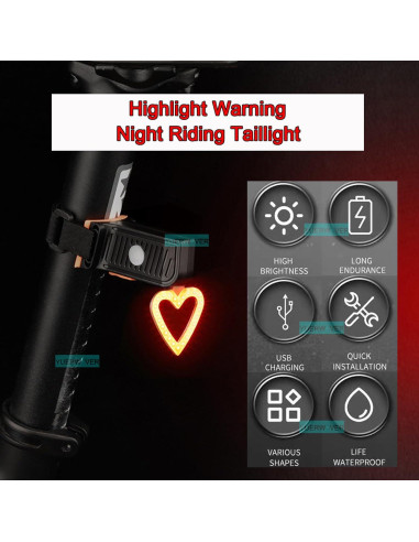 Luz Trasera LED Recargable YUERWOVER para Bicicleta IPX5