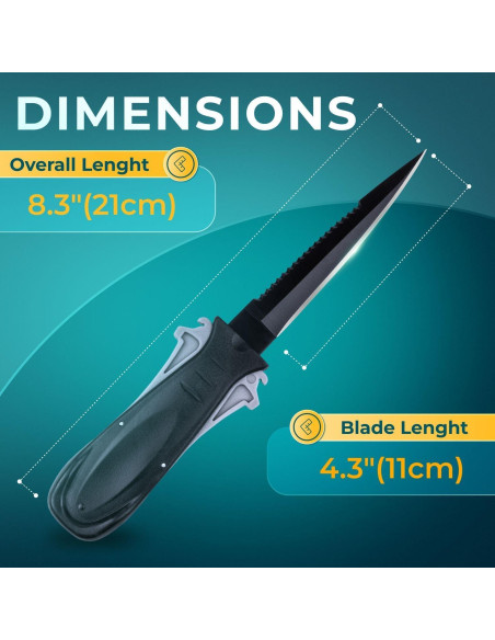 Cuchillo de Buceo Diximus DX-DiveKnife con Funda y Correa Cuchillo de Buceo Diximus DX-DiveKnife con Funda y Correa