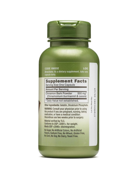 Suplemento de Canela GNC Herbal Plus 500mg 100 Porciones Suplemento de Canela GNC Herbal Plus 500mg 100 Porciones