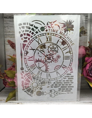 Plantilla de Pintura Reutilizable TIAMECH Reloj Mecánico A4