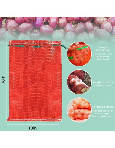 Paquete de 15 bolsas de malla ERJNND 25.4x45.7 cm reutilizables
