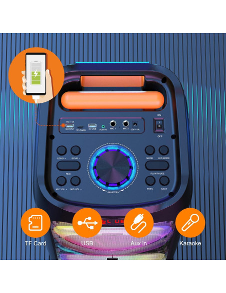 Máquina de Karaoke JYX-T9 con 2 Micrófonos Inalámbricos 500W Máquina de Karaoke JYX-T9 con 2 Micrófonos Inalámbricos 500W