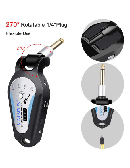 Sistema Inalámbrico KIMAFUN G207 para Guitarra y Bajo Sistema Inalámbrico KIMAFUN G207 para Guitarra y Bajo
