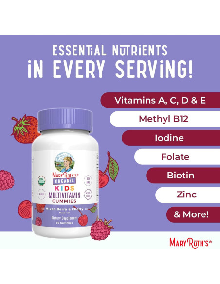 Gominolas Multivitamínicas Veganas MaryRuth para Niños 60 Unidades Gominolas Multivitamínicas Veganas MaryRuth para Niños 60 Unidades