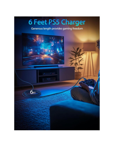 Cable USB-C SCOVEE 1.52m para Controlador PS5 y Xbox
