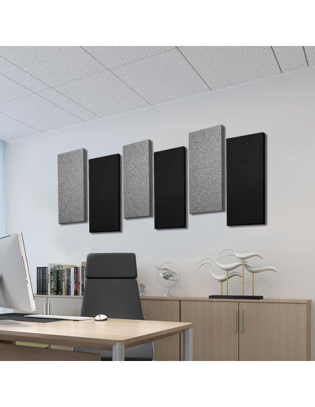 Panel Acústico Negro 60x30 cm - Paquete de 2 Absorbentes de Sonido Panel Acústico Negro 60x30 cm - Paquete de 2 Absorbentes de Sonido