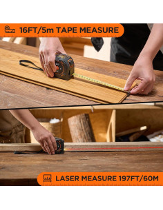 Cinta Métrica Láser Elikliv 197Ft y 16Ft Digital 2